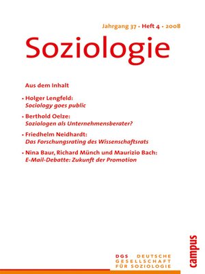 cover image of Soziologie 4.2008